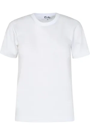 Comme des Garçons Femme, Tops, Blanc, Taille: 38 FR Pull en coton noir avec patch logo brodé