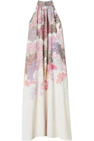 Twin-Set Femme, Robes, Multicolore, Taille: 40 FR Robe Longue Florale pour Femme