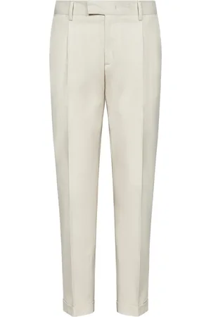 LOW BRAND Homme, Pantalons, , Taille: W42 Pantalon Slim Fit Carotte Blanc Crème