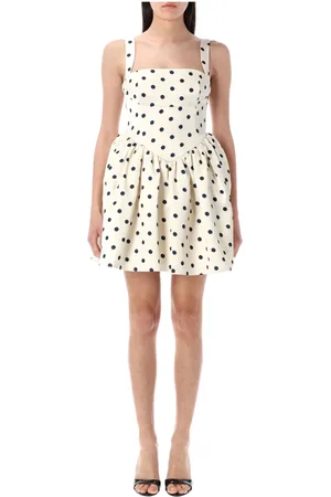 Self-Portrait Femme, Robes, Blanc, Taille: 34 FR Mini Robe à Pois avec Corset