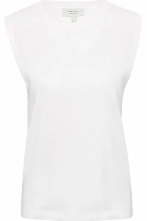 Part Two Femme, Tops, Blanc, Taille: 36 FR Haut Col Rond Doux Bright