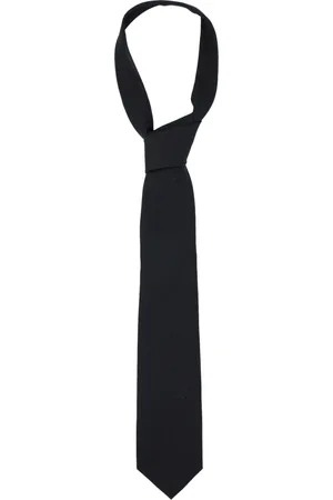 Auralee Homme, Accessoires, Noir, Taille: ONE Size Cravate en Laine Herringbone avec Étiquette Logo