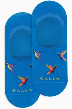 Gallo Unisex, Sous-vêtements, Multicolore, Taille: S Chaussettes invisibles unisexes en coton bleu clair avec motif perroquet