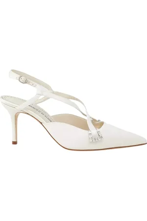 Manolo Blahnik Femme, Chaussures, , Taille: 39 EU Escarpins en satin avec boucle en cristal
