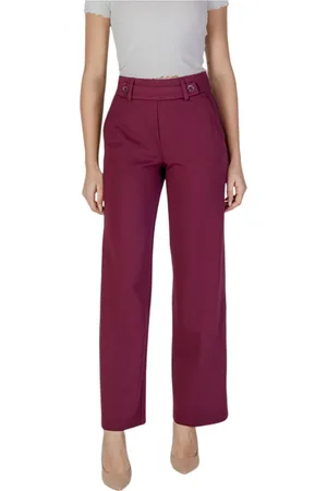 Street one Femme, Pantalons, Violet, Taille: 46 FR L32 Pantalon violet à motif uni avec poches