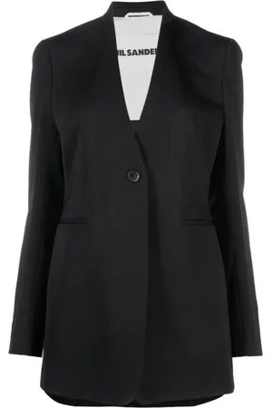 Jil Sander Femme, Vestes, Noir, Taille: 40 FR Blazer Compact en Laine