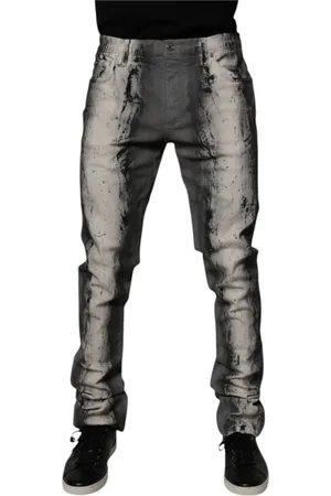 Dolce & Gabbana Homme, Jeans, Gris, Taille: M Jean Skinny Denim Gris Tie Dye