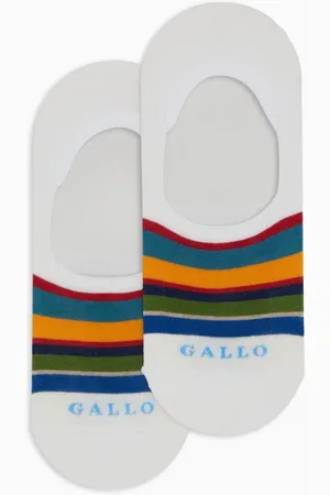 Gallo Unisex, Sous-vêtements, Multicolore, Taille: XS Chaussettes invisibles unisexes en coton blanc à rayures multicolores