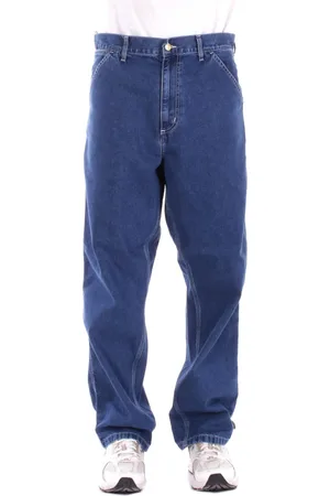 Carhartt Homme, Jeans, Bleu, Taille: W32 Jeans avec logo avec fermeture à glissière et boutons