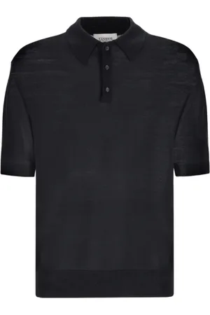 LANEUS Homme, Tops, Noir, Taille: L Polo Noir Tricoté