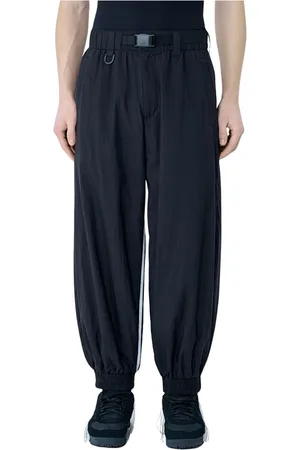 Y-3 Homme, Pantalons, Noir, Taille: L Pantalon de Piste en Nylon Rayé