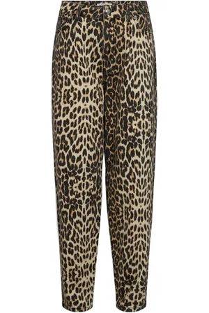 Co`Couture Femme, Pantalons, Brun, Taille: 38 FR Pantalon Plissé Imprimé Léopard en Kaki