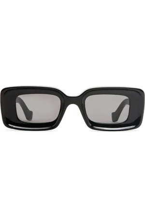 Loewe Femme, Accessoires, Noir, Taille: ONE Size Lunettes de soleil rectangulaires noires avec verres gris