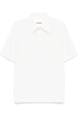 Jil Sander Homme, Tops, Blanc, Taille: S Polo Chemise en Porcelaine