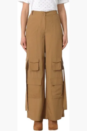 Twin-Set Femme, Pantalons, Brun, Taille: 36 FR Pantalon Juta Foncé Look Élégant
