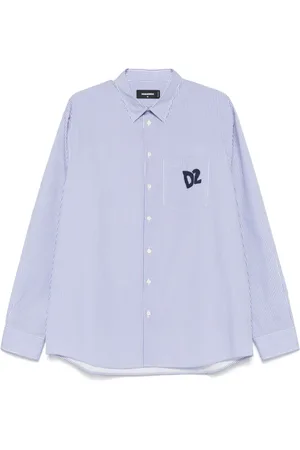 Dsquared2 Homme, Chemises, Bleu, Taille: M Chemise Bleu Marine avec Logo Imprimé