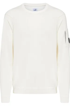 C.P. Company Homme, Sweatshirts et sweats à capuche, Blanc, Taille: M Île Col Rond Pull en Tricot