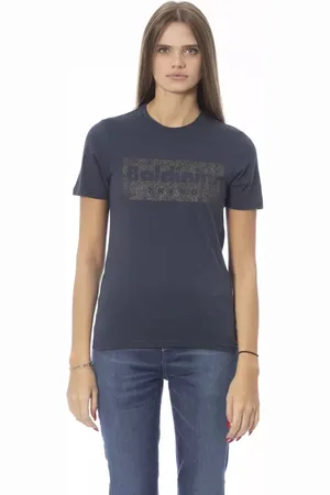 BALDININI Femme, Tops, Bleu, Taille: 44 FR Bleu Coton Femme Tendance T-Shirt