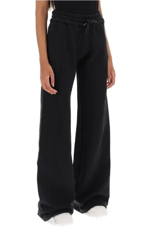 OFF-WHITE Femme, Pantalons, Noir, Taille: 40 FR Flared Fleece Joggers