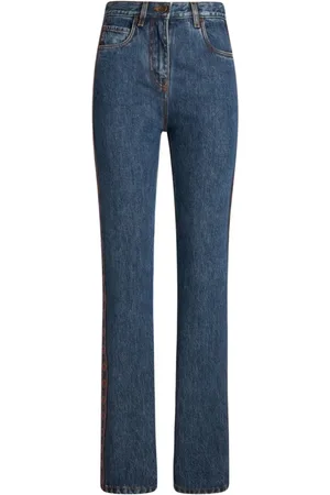 Etro Femme, Jeans, Bleu, Taille: W28 Jean en Denim avec Appliqué sur le Côté