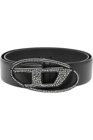 Diesel Femme, Accessoires, Noir, Taille: 90 CM Ceinture en cuir italien avec boucle bijou