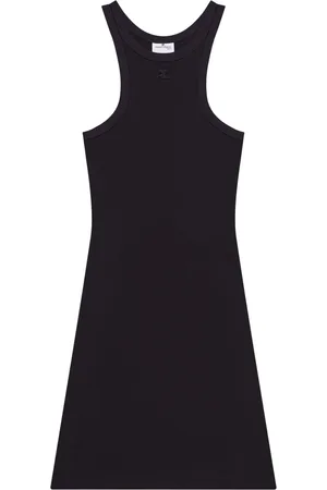 Courrèges Femme, Robes, Noir, Taille: 36 FR Robe Mini Scuba Noire Contrastée