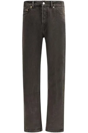 OUR LEGACY Homme, Jeans, Noir, Taille: W31 Jean Coupe Droite Minimaliste avec Patch en Cuir