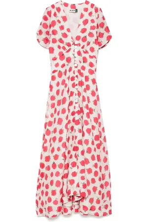 RIXO London Femme, Robes, Multicolore, Taille: 38 FR Robe à Boutons Imprimé Floral