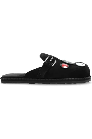 Moschino Femme, Chaussures, Noir, Taille: 40 EU Mules en daim avec applications