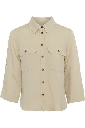 Part Two Femme, Blouses et Chemises, , Taille: 46 FR Chemisier Blanc Poivre Manches 3/4