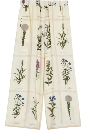 Max Mara Femme, Pantalons, Multicolore, Taille: 36 FR Pantalon Large en Soie Coupe Courte