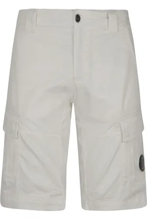 C.P. Company Homme, Shorts, Blanc, Taille: L Shorts Blancs avec Bouton et Fermeture Éclair