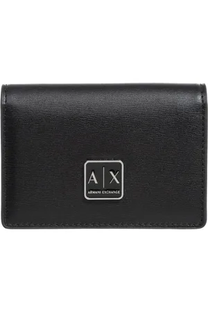 Armani Exchange Femme, Accessoires, Noir, Taille: ONE Size Fermeture à bouton Porte-cartes de crédit simple