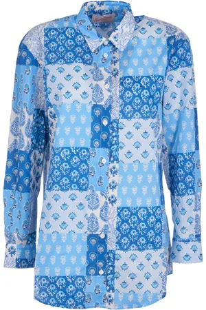 MC2 SAINT BARTH Femme, Blouses et Chemises, Bleu, Taille: 42 FR Chemise Bleu Clair avec Patch Cam.