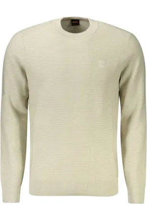 HUGO BOSS Homme, Pulls, , Taille: XL Pull Col Rond Luxueux avec Détails Contrastés