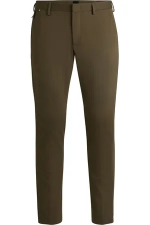HUGO BOSS Homme, Pantalons, Vert, Taille: M Pantalon Slim Fit en Coton Stretch