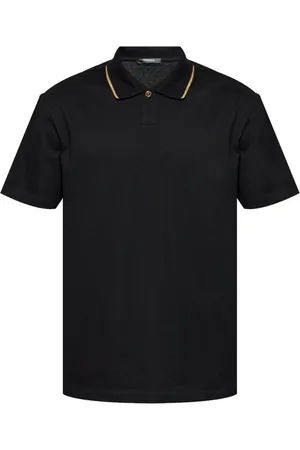 VERSACE Homme, Tops, Noir, Taille: M Polo Classique Noir Ss25