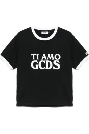 GCDS Homme, Tops, Noir, Taille: 2XS Tee-shirt Basique Noir