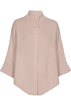 Marie Méro Femme, Vestes, Rose, Taille: 42 FR Cape Rose à Boutons pour le Printemps