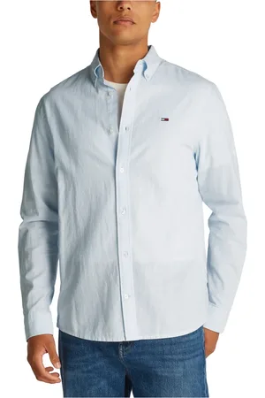 Tommy Hilfiger Homme, Chemises, Bleu, Taille: S Elegant Linen Blend Shirt for Men