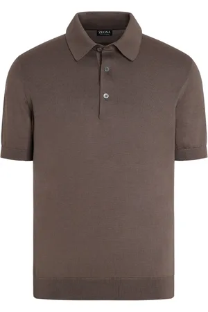 Ermenegildo Zegna Homme, Tops, Brun, Taille: 2XL Polo en coton, Fabriqué en Italie