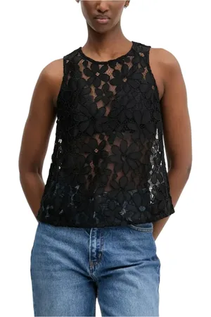 Desigual Femme, Tops, Noir, Taille: 40 FR Débardeur floral pour femmes