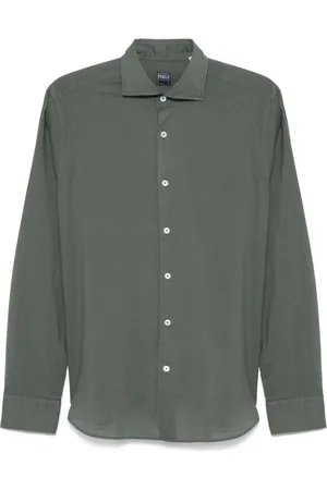 FEDELI Homme, Chemises, Vert, Taille: 3XL Chemise en coton stretch