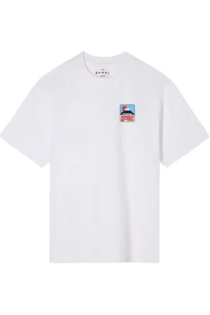 Edwin Homme, Tops, Blanc, Taille: XL Fuji San Sunset Print T-shirt