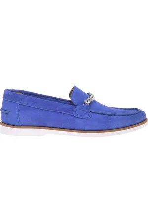 BALDININI Femme, Chaussures, Bleu, Taille: 38 1/2 EU Loafer in suede leather