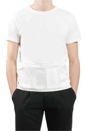 GCDS Homme, Tops, Blanc, Taille: XL Band Logo Nylon Regular T-Shirt