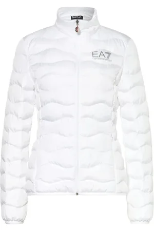 EA7 Femme, Vestes, Blanc, Taille: 36 FR Bomber Blanc Printemps/Été 2024