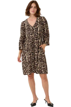 Kaffe Femme, Robes, Multicolore, Taille: 40 FR Robe Courte à Imprimé Léopard