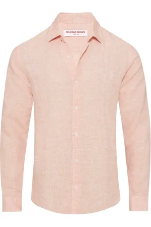 Orlebar Brown Homme, Chemises, Rose, Taille: 2XL Chemise en Lin Made in Portugal