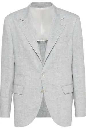 Brunello Cucinelli Homme, Vestes, Gris, Taille: L Veste en lin de type costume pour hommes